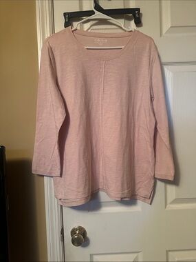 CHARLIE B Pale Pink Long Sleeve Crewneck Top